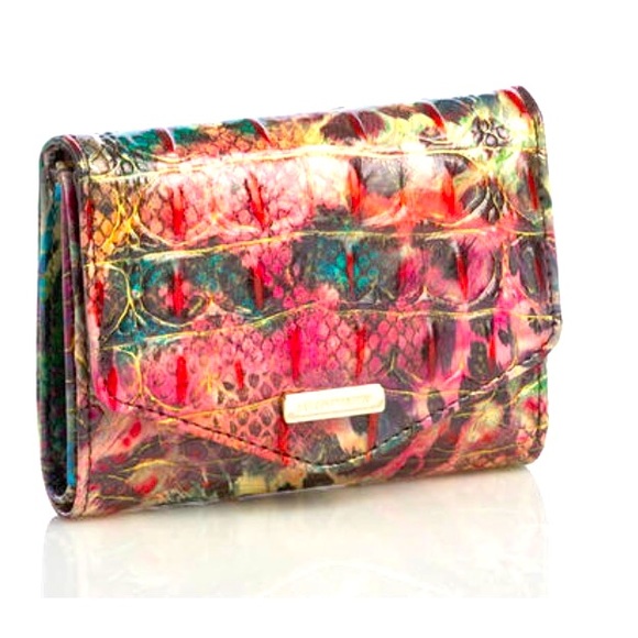 BRAHMIN VERONICA wallet,Shapefitter Melbourne, animal print,croc leather, New - Picture 2 of 8